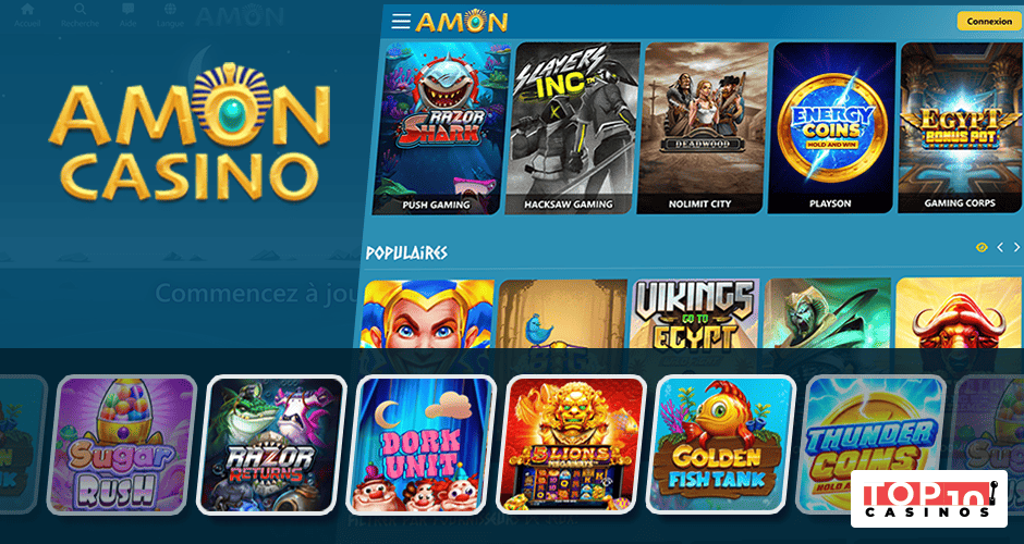 Amon Casino : +2500 jeux et 20 fournisseurs de logiciels