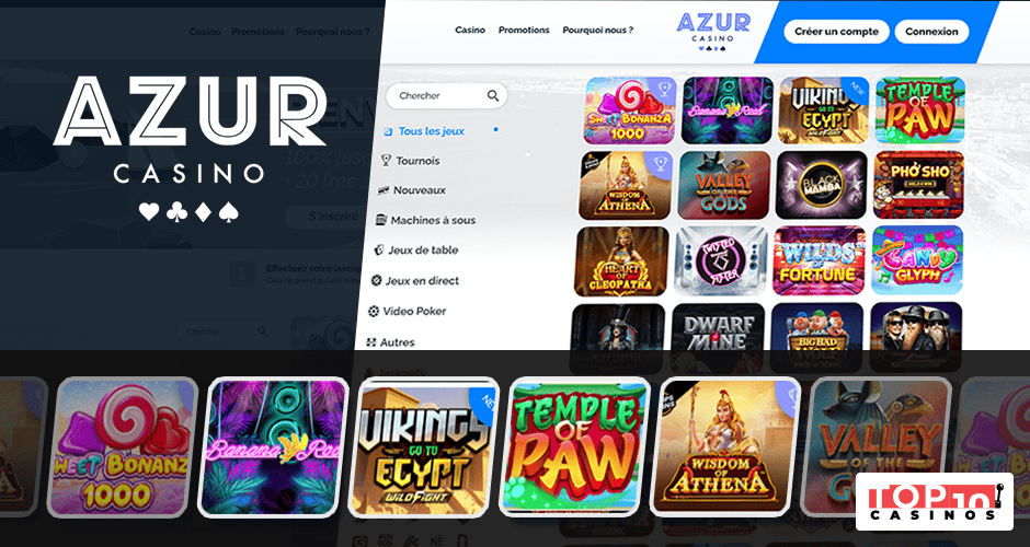 Top des jeux et fournisseurs d'azur casino