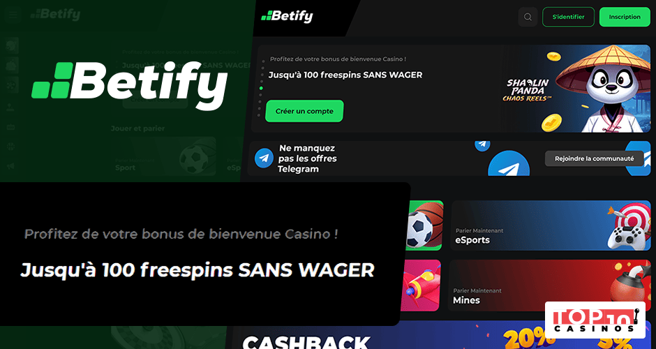 Betify Casino - Jusqu'à 100 free spins aux nouveaux joueurs