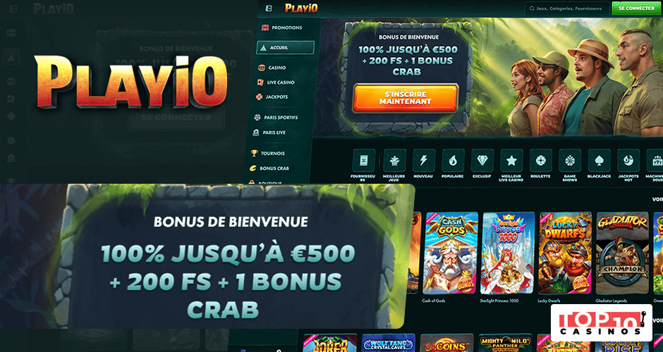 Les meilleurs bonus de casino en ligne disponibles sur Playio