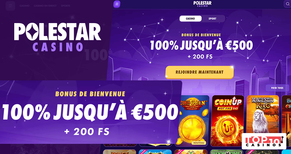 Bonus de 500 €, +6 promotions et des tournois sur Polestar Casino