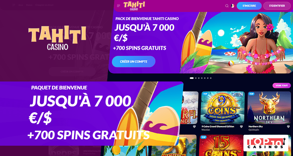 Un bonus de 7 000 € et de nombreuses promos sur Tahiti Casino