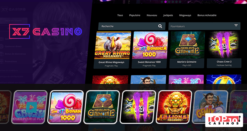 Ludothèque de +7 800 jeux édités par +70 éditeurs à explorer sur X7 Casino