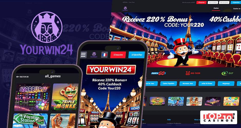 Test de la version mobile du casino Yourwin24