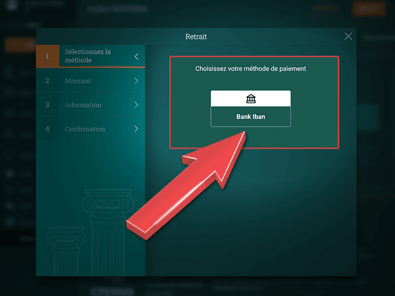Sélectionnez une méthode de retrait