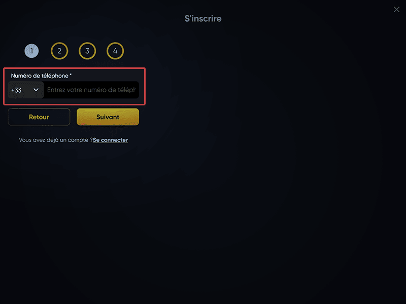 Entrez votre numéro de téléphone