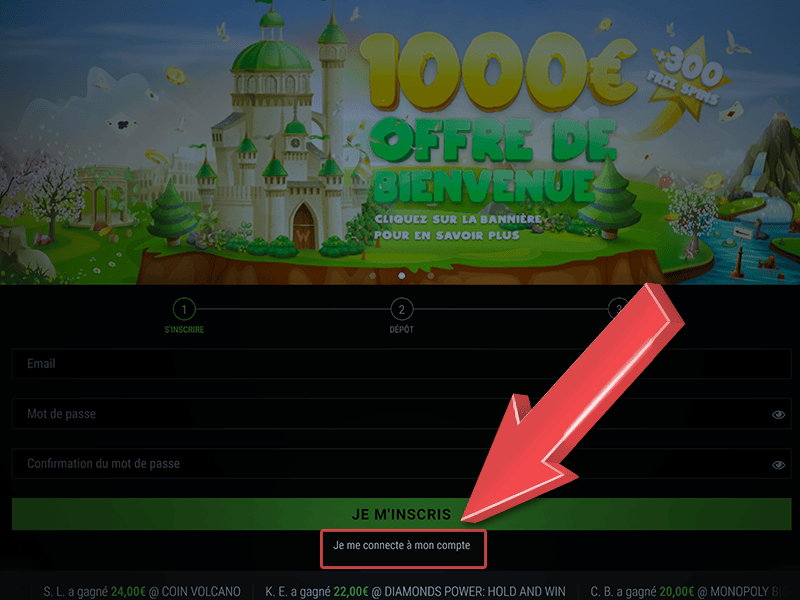 Cliquez sur 'Je me connecte à mon compte'