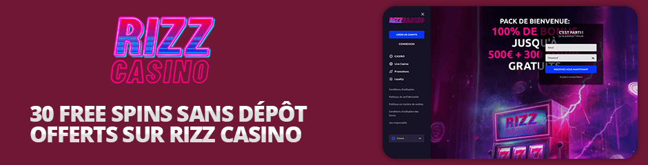 bonus de 30 free spins sur rizz casino