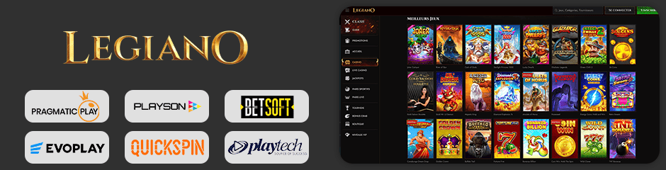 jeux et logiciels de legiano casino