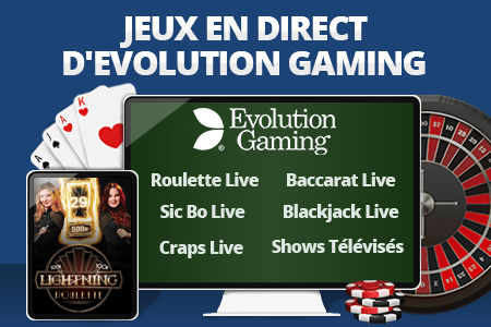 jeux en direct evolution gaming