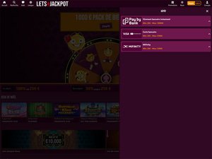 LetsJackpot Casino cashier