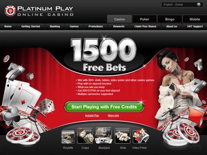 Platinum Play Casino website