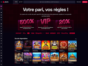 Ybets Casino website